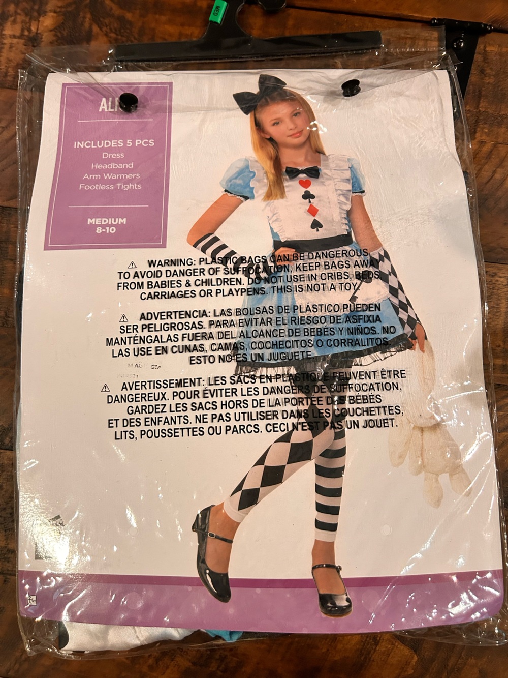 Kids Blue & White Storybook Costume Dress with Black Accents